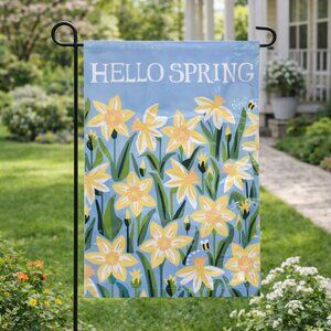 Sonoma Hello Spring Garden Flag 12.5x18 Double Sided Floral Outdoor Decor